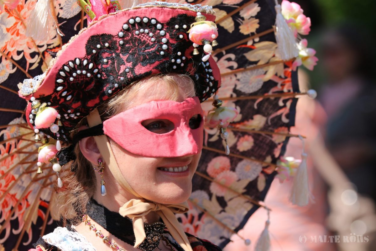 Woman with a beautiful fancy dress during the Carnival der Kulturen 2015 in Bielefeld