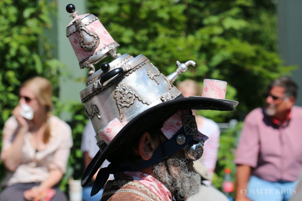 Man with a beautiful fancy dress during the Carnival der Kulturen 2015 in Bielefeld