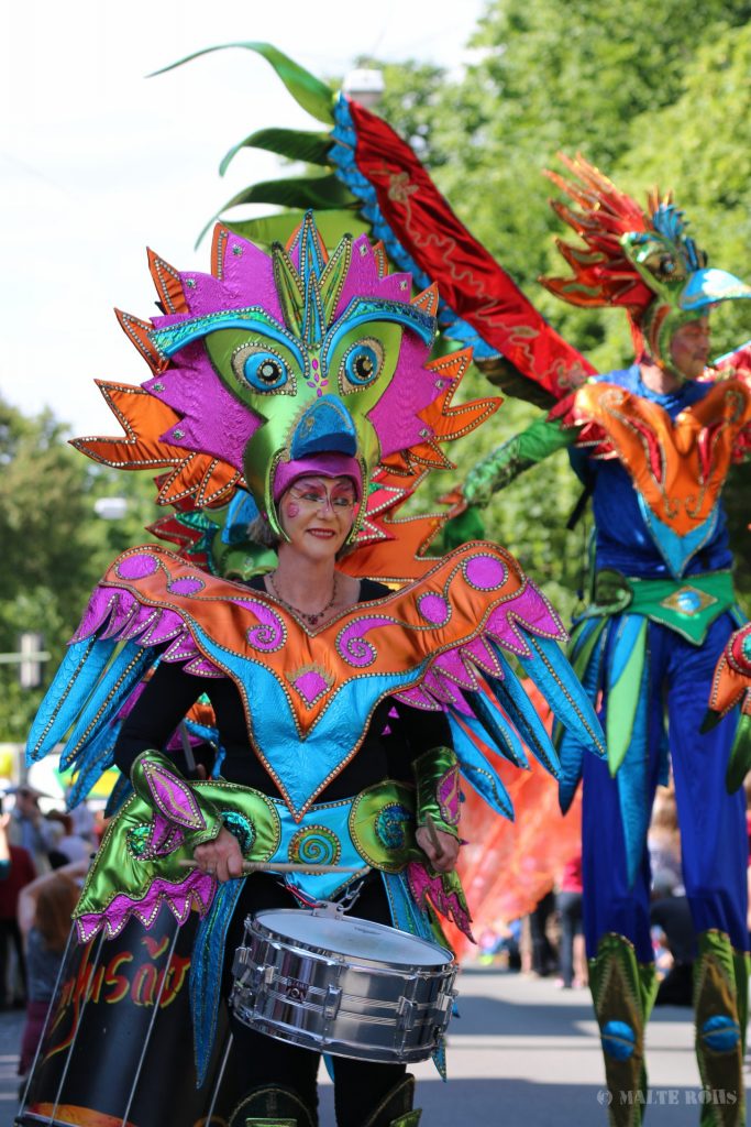 Woman with a beautiful fancy dress during the Carnival der Kulturen 2015 in Bielefeld