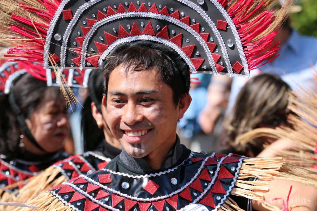 Man with a beautiful traditional dress during the Carnival der Kulturen 2015 in Bielefeld