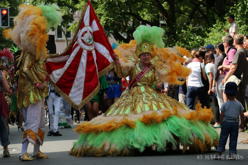 Woman with a beautiful fancy dress during the Carnival der Kulturen 2015 in Bielefeld