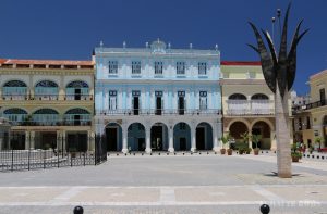 Beautiful renovated colonial buildings in La Habana Vieja, Cuba