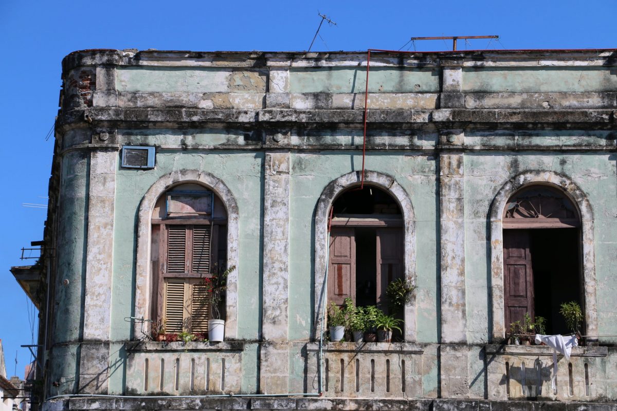 Beautiful colonial buildings in La Habana, Cuba