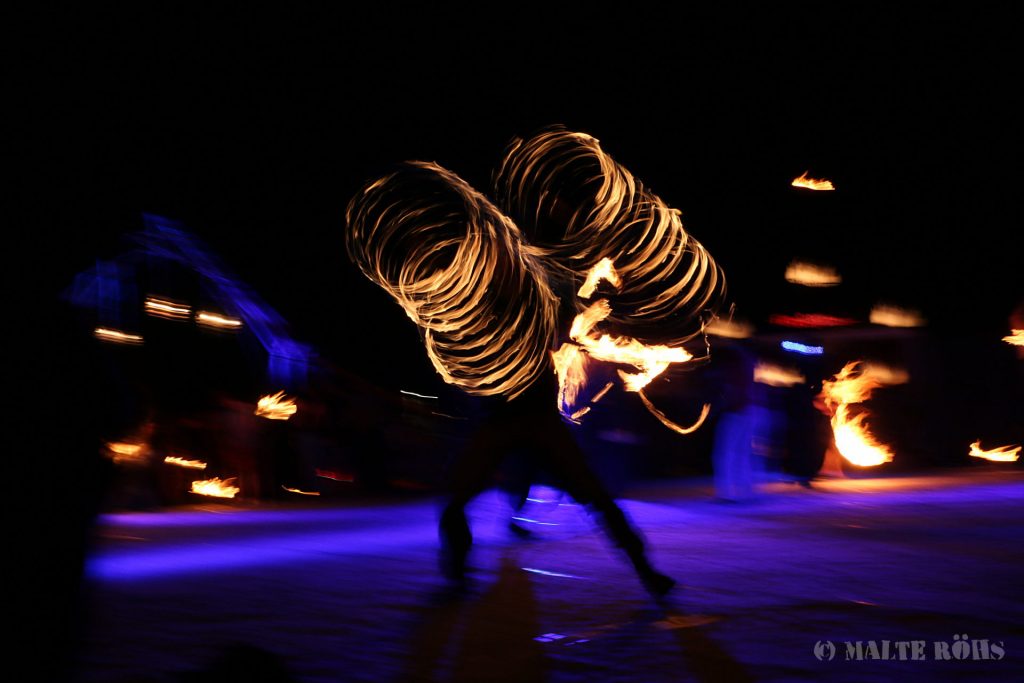 Fire performance on the fire space during the European Juggling Convention (EJC) 2016 in Almere, Netherlands