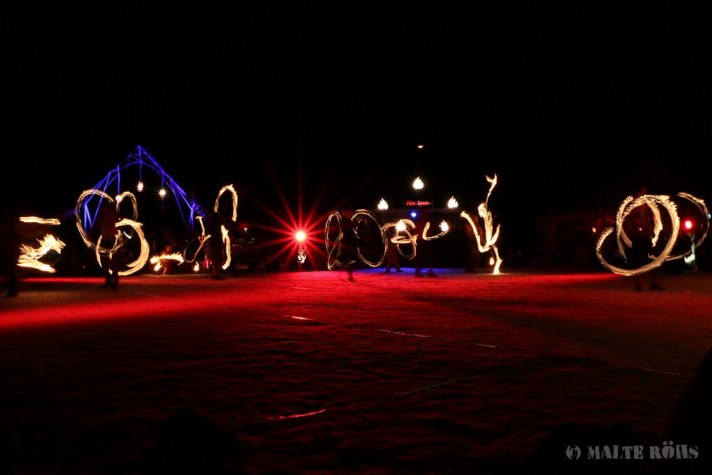 Fire performance on the fire space during the European Juggling Convention (EJC) 2016 in Almere, Netherlands