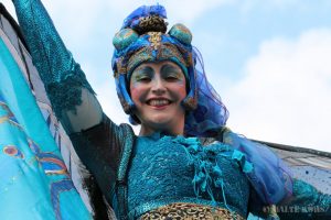 Stilt walker during the Carnival der Kulturen, Bielefeld 2019